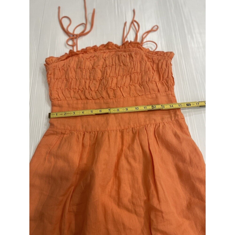 Free People Midi Dress Women Late Checkout Preppy Orange Vacay Boho Small New - Picture 9 of 12